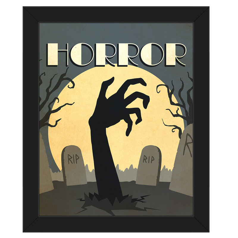 Click Wall Art 'Horror Film' Picture Frame Graphic Art Print on Canvas